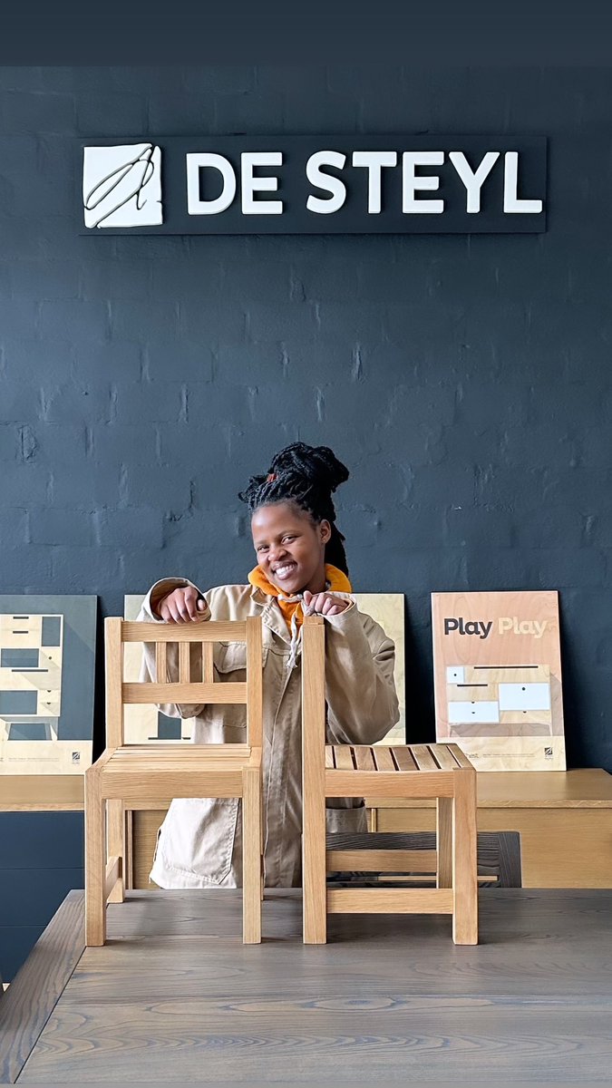 This is 18yo Phelela Duna, who joined us a month ago for some work experience.  She made these kids chairs so well all on her own. This Women’s Month we’re really happy to be able to offer Phelela a contract for a new project we’ve just started - can’t wait to see more 🙌🌱🙋🏾‍♀️🇿🇦