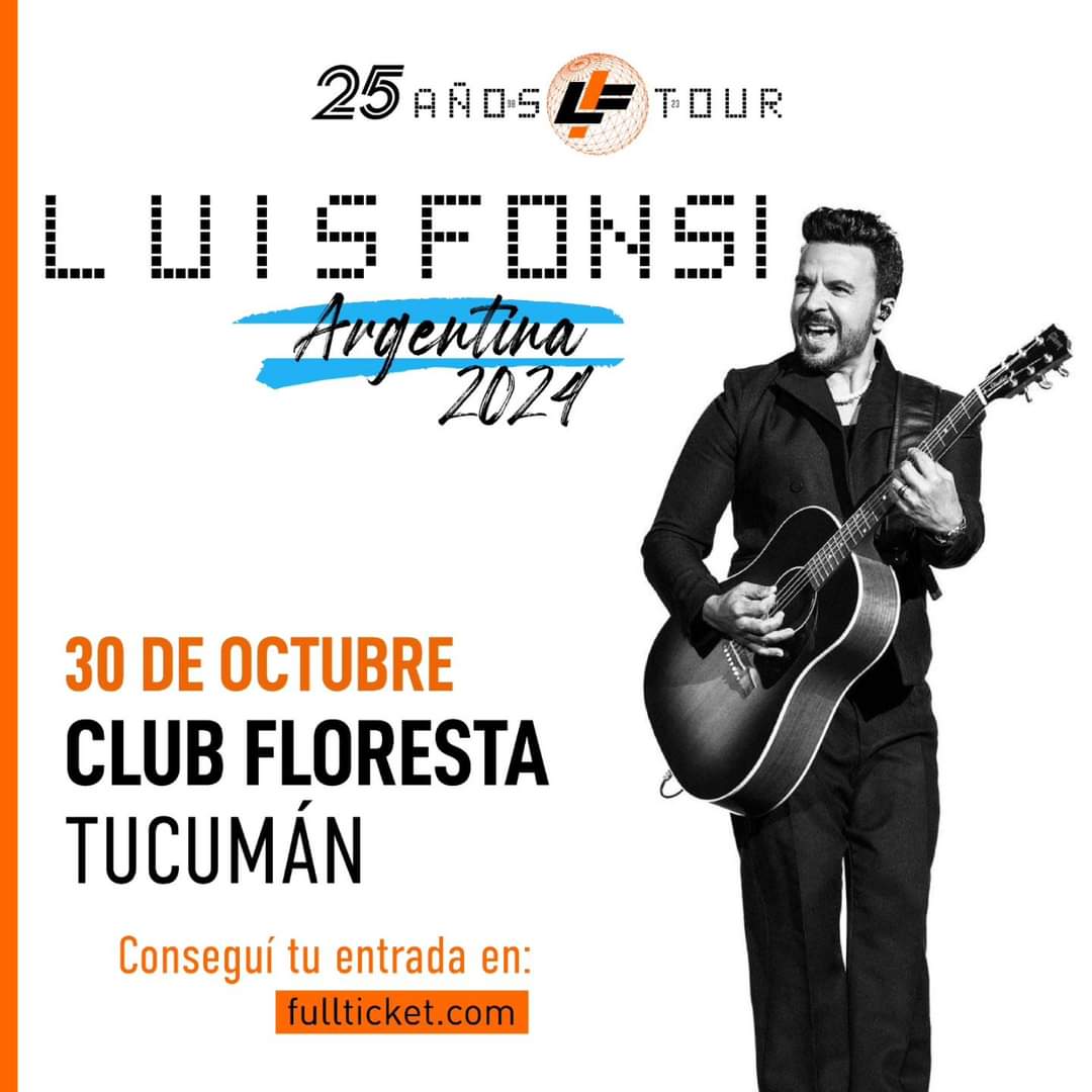 La primera vez #LuisFonsi en #Tucumán fue en el año 201 con su gira Tierra Firme.
Este año, 30 de octubre en el @clubsportivofloresta con su tour 25 años ✨
🎟 Compra ya tu entrada en @fullticketarg
 VISA del Banco Nación tenes 6 cuotas sin interés)
te esperamos
<a href="/gowproducciones/">Gow Producciones</a>