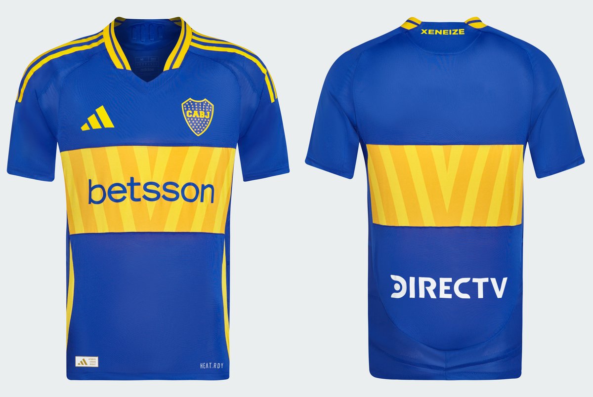🇦🇷🔵🟡 Boca Juniors (<a href="/BocaJrsOficial/">Boca Juniors</a>) hace oficial su camiseta <a href="/adidasfootball/">adidas Football</a> 2024/25.

La franja ancha se adorna con un gráfico de líneas inspirado en el ferrocarril que pasa junto a La Bombonera. Vivos amarillos en cuello y costados; apodo "Xeneize" sobre la nuca.