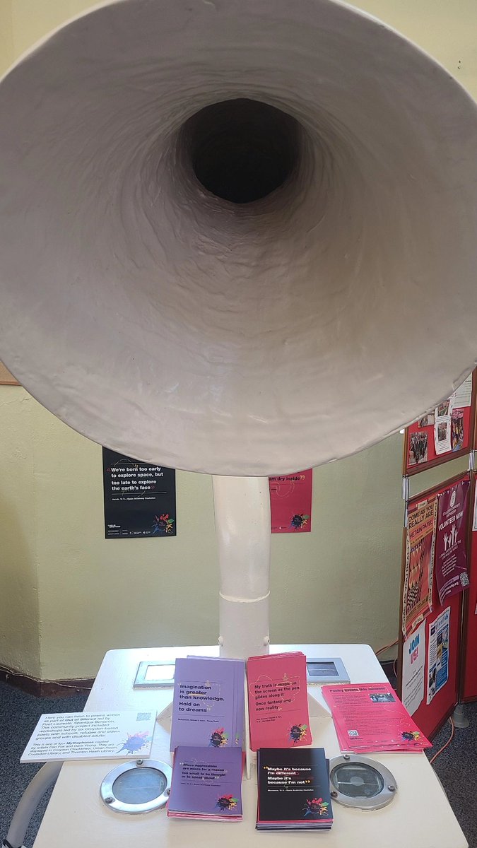 ShanqMarie's tweet photo. Saturday only
- If you're around Thornton Heath, check the #OutofSilence windows &amp; listen to other poems on a mythophone at Thornton Heath Library 
- If you're around Coulsdon, listen to the final set of 10 poems on the final mythophone in Coulsdon Library 
(3/3) https://t.co/i2FXb14IG4