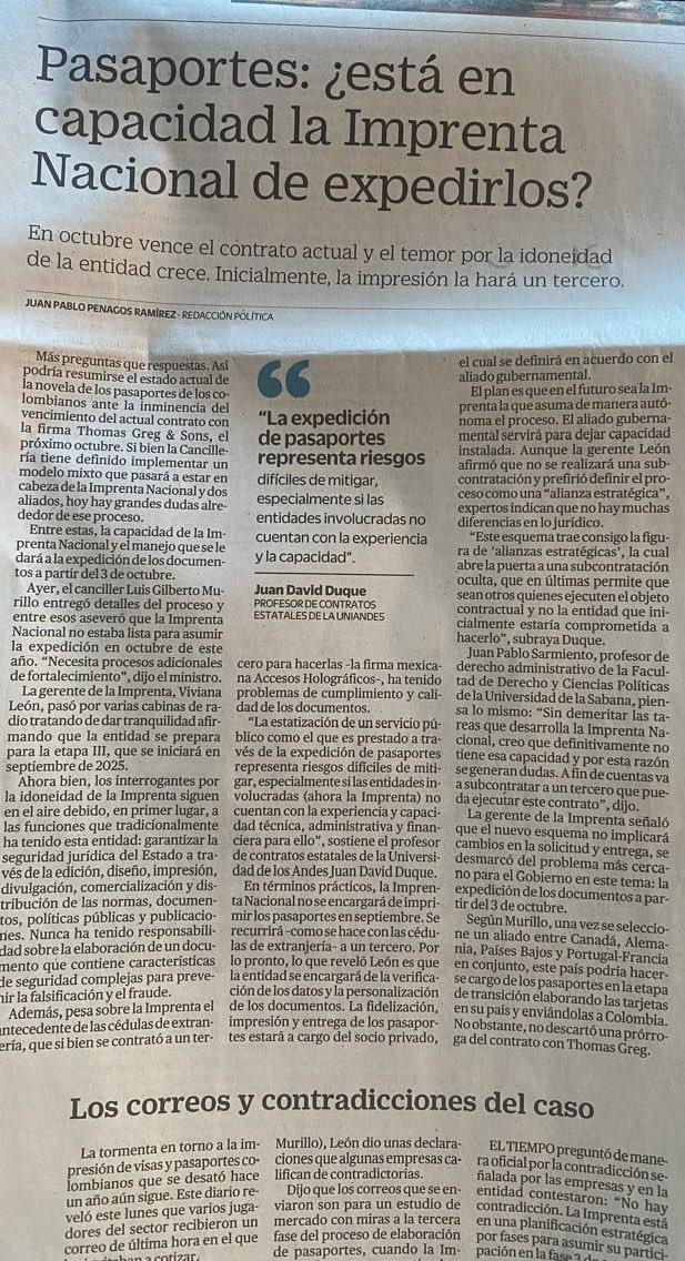 Los pasaportes en riesgo