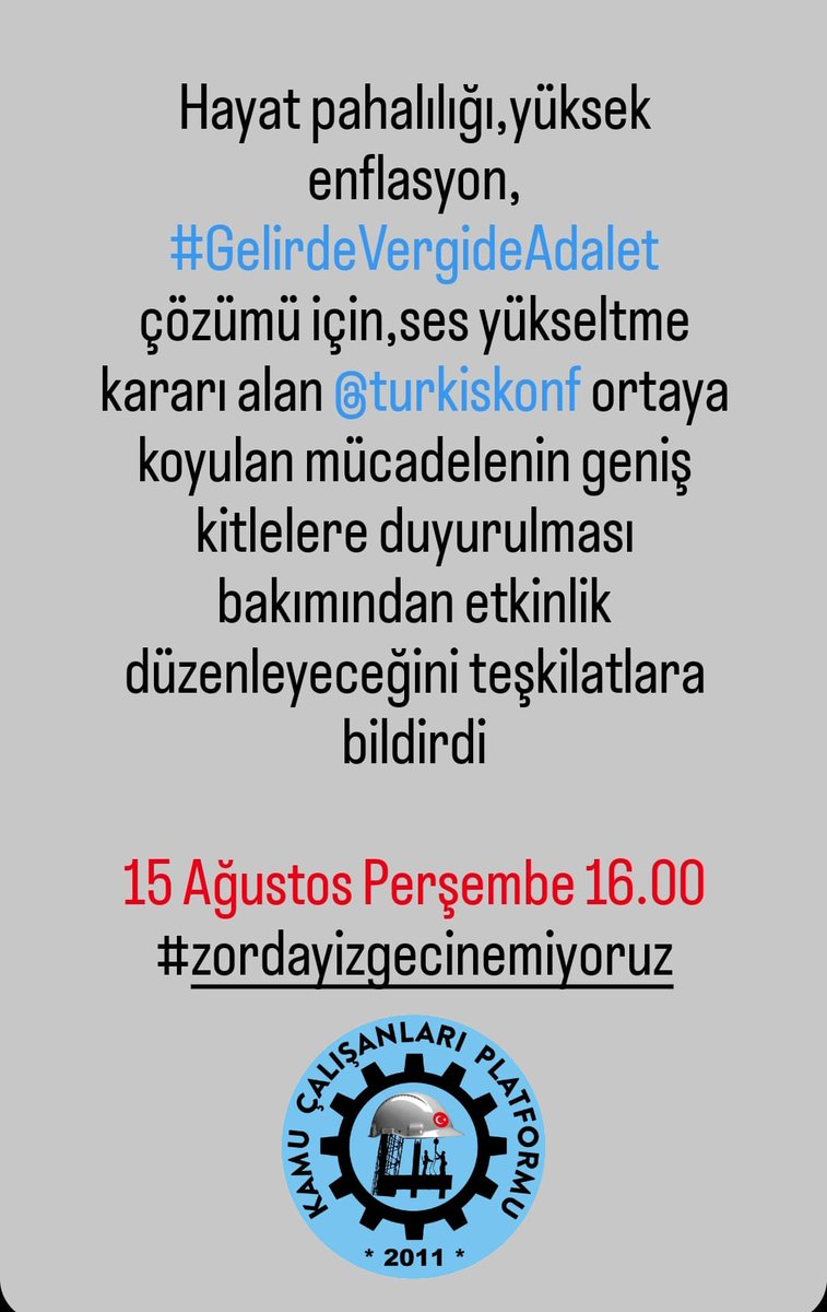 Zamansız yapılan #ekprotokol'ün #kamuişçileri'ne herhangi bir faydası olmadığını,bir kaç ay sonra tekrar aynı şekilde alım güçlerinin düşeceğini biz size söylemiştik demeyi sevmesek te 'Kamu İşçi Platformları Birliği ' olarak biz size söylemiştik ama ❗
#zordayizgecinemiyoruz