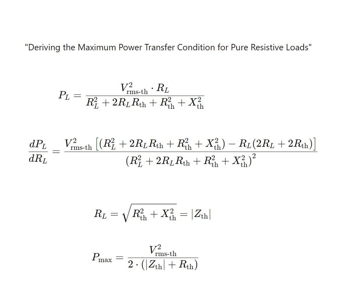 En_Collocations's tweet photo. "Deriving the Maximum Power Transfer Condition for Pure Resistive Loads"
#Thevenin
#ElectricalEngineering
#PowerTransfer
#TheveninTheorem
#CircuitAnalysis
#Optimization
#EngineeringMath
#ResistiveLoad
#PowerElectronics
#MaxPowerTransfer
#ElectricalCircuits https://t.co/97drxQJsPb