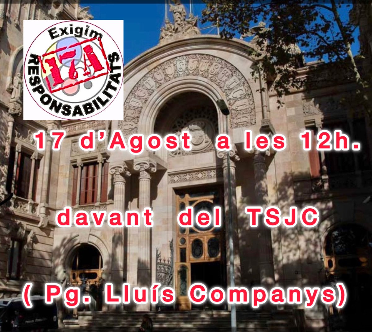 17A_Exigim's tweet photo. ✊ Dissabte tenim una trobada amb la dignitat. Volem justícia. https://t.co/bMQ2xABzCz