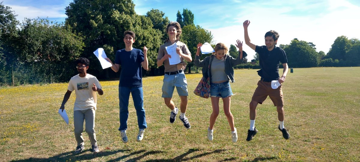 Congratulations to our A Level students today, we are immensely proud of all of you! Fantastic results across the board with some outstanding individual results.
The students in the photo received 16 A*s between them!