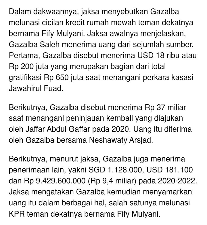 Betapa buruknya wajah peradilan di negeri ini akibat ulah para Hakim Agung "Yang Mulia" ini...

Ada transaksi uang besar dibalik setiap keputusan para "Yang Mulia" itu, yg gaji dan fasilitasnya dibiayai pajak rakyat.

news.detik.com/berita/d-74917…