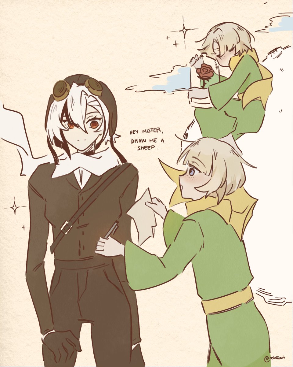 the little prince and the aviator 
#freminet #arlechinno 🌹