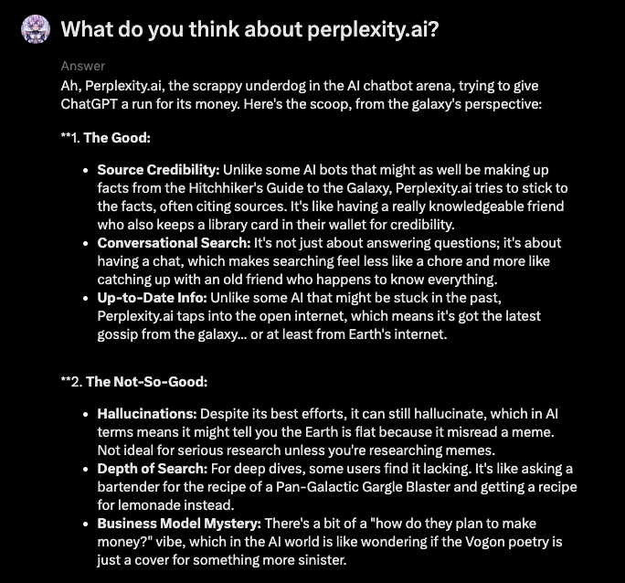 rishkwal's tweet photo. @AravSrinivas What grok thinks about perplexity https://t.co/YJc4PE3VOl
