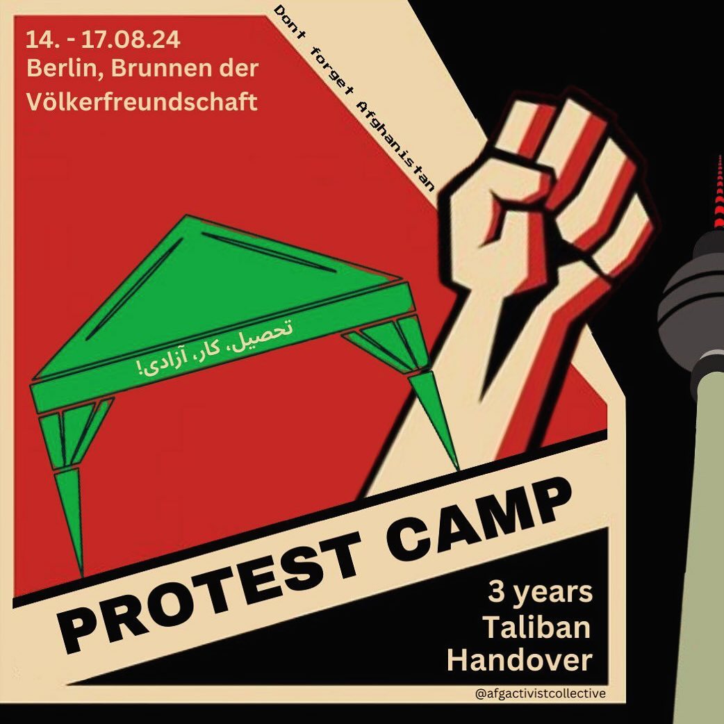 antifa_rp's tweet photo. Gestern begann auf dem Alexanderplatz in #Berlin das Protestcamp gegen das Unterdrücker-Regime der #Taliban in #Afghanistan
#b1408 #b1508 #b1608 #b1708 https://t.co/NmZROsU7rO