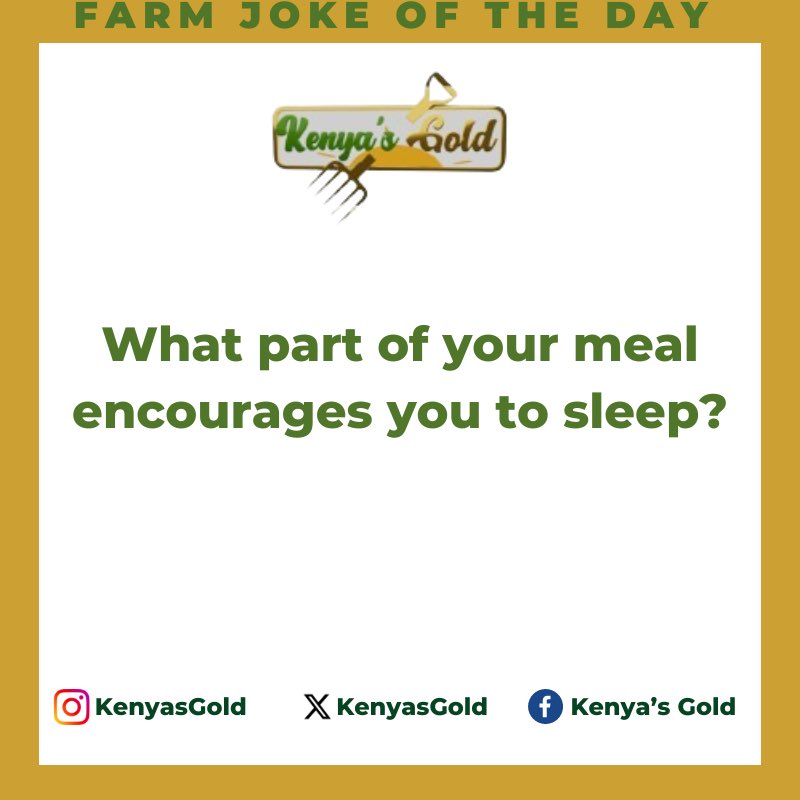 kenyasgold's tweet photo. Today’s farm joke of the day😎 Tell us your answers in the comment section.
#KenyasGold https://t.co/Dr31xnwy7B