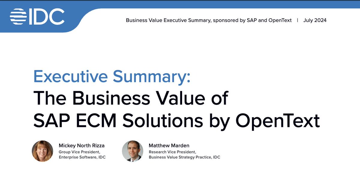 This <a href="/IDC/">IDC</a> Business Value study highlights how @Opentext is enabling #SAP customers with more comprehensive invoicing platforms, driving efficiencies across the board.  Explore the benefits that SAP customers are experiencing with #OpenText: bit.ly/4fBkV7s 

#SAPPartner