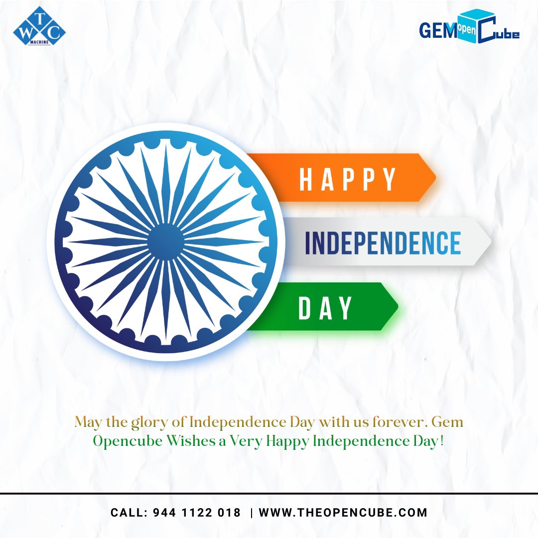 opencubegroup's tweet image. Happy Independence Day 🇮🇳🫡💐
#GemOpencube #Opencube #78Independence #IndependenceDay2024 #Happy78th  #Festival #Hyderabad #India #GoldATM #WTCMachine #MedicalATC #CarryBagMachine #AnyTimePopcorn #Startup #Business