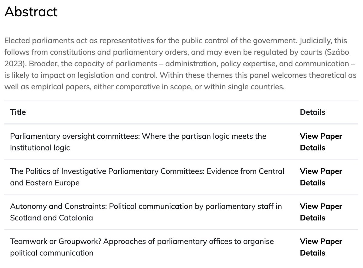 SG_Parliaments's tweet photo. The #ecprgc24 General Conference might be drawing to a close, but we have one final panel to go! Starting at 4.15pm, we have four papers about the capacity of parliaments for legislative control: https://t.co/xWC7PGJlrd https://t.co/fDq48MFTS0