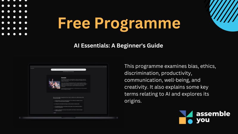 Equip yourself with the AI basics in this free AI Essentials programme by our portfolio company Assemble You

Through 8 audio lessons, 3 scenario activities, and a group exercise, you'll learn the basics of AI 🌐 

Learn more ⬇️ 
assembleyou.com/resources/ai-b…