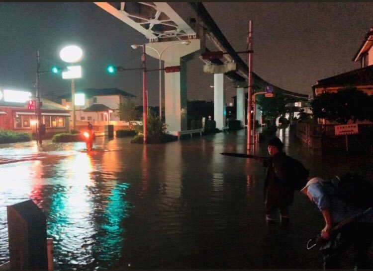 nage_ngw's tweet photo. 隣の駅前は水没し、橋はぶっ壊れた日野市…台風🌀おそろしや https://t.co/sfvh357nma