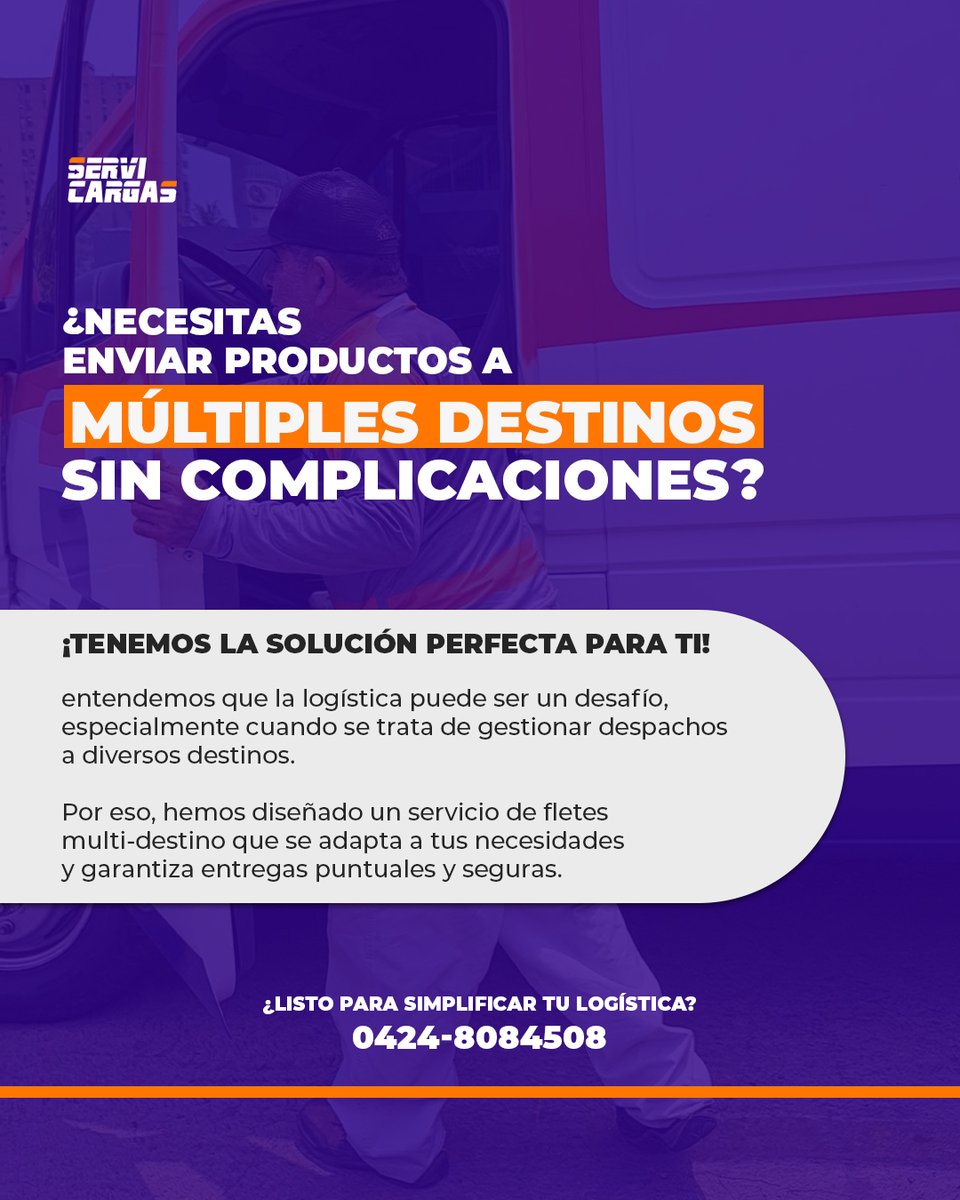 Servicargas_'s tweet photo. 🚛💨 ¡Lleva tus #despachos al siguiente nivel con nuestro servicio de #fletes multi-destino! 📦🌍

#Optimización de #rutas, #seguimiento en tiempo real y flexibilidad adaptada a tus necesidades. https://t.co/f8lWgy4Fa0