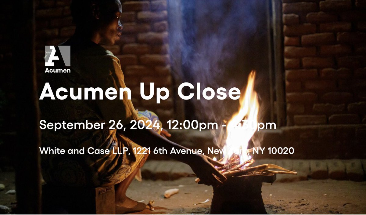 Be part of an afternoon of networking and engaging conversations on September 26th, exploring <a href="/Acumen/">Acumen</a>  approach to tackling #poverty and creating a world grounded in dignity.   
Register here: ow.ly/QQsf50SWTKG