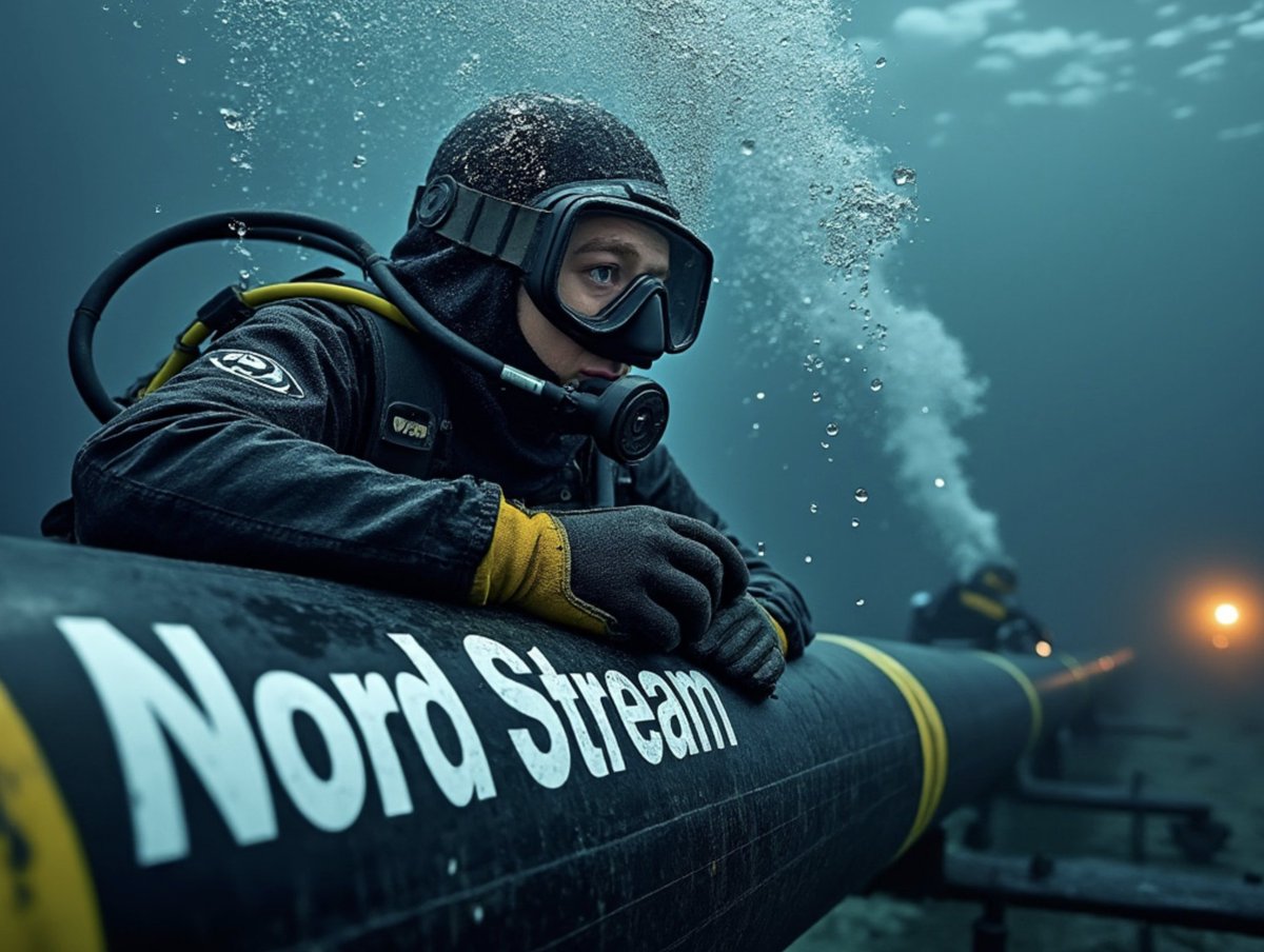 runews's tweet photo. Zelensky masterminded Germany's 9/11 Moment – the Nord Stream Sabotage. The sudden disruption of Nord Stream pipeline has sent shockwaves through the economy, causing skyrocketing energy costs, industry turmoil, and widespread job losses. https://t.co/ntjeq5pvcN