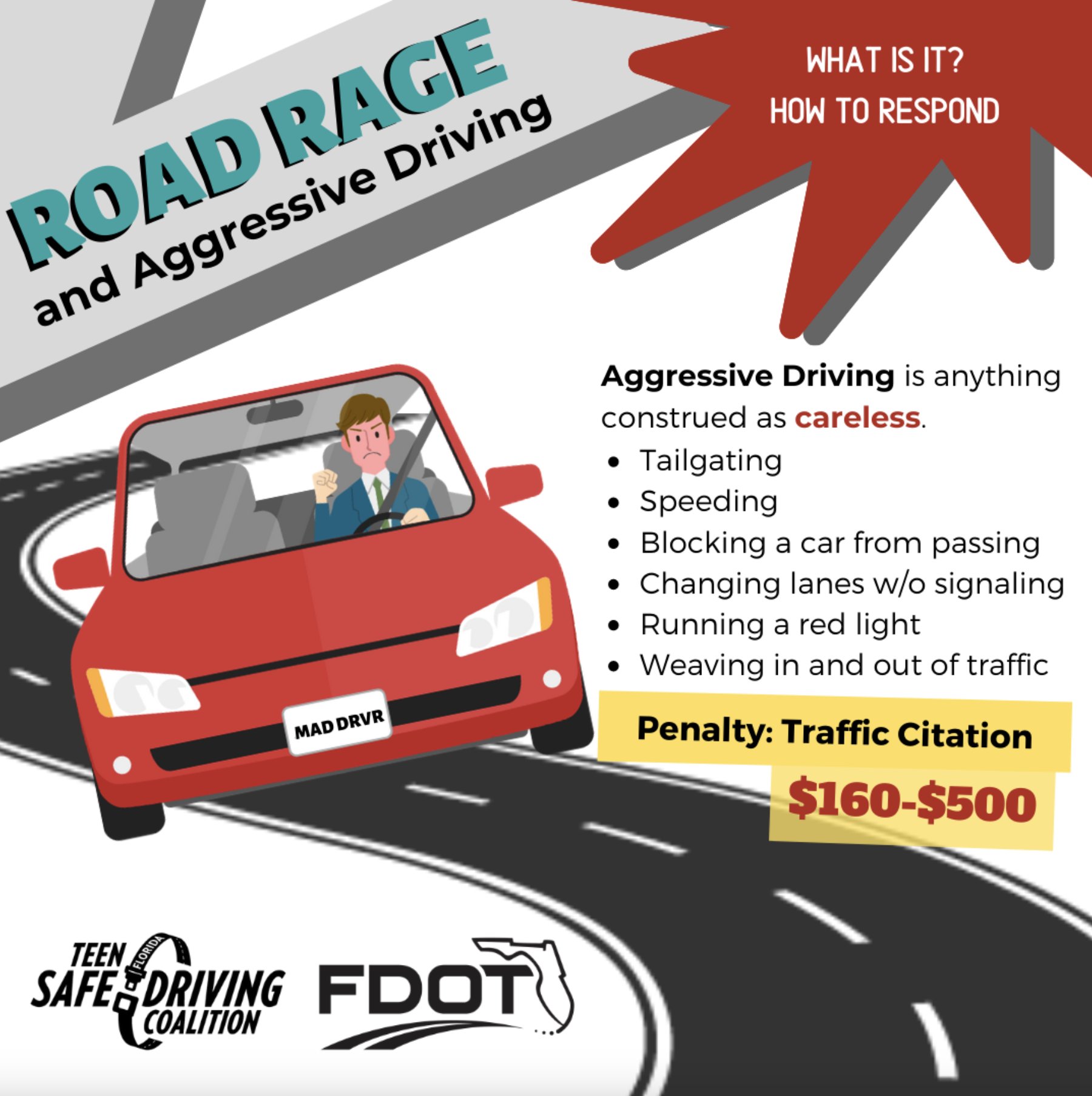 Miami PD على X: &ldquo;What is considered aggressive driving? Tailgating 