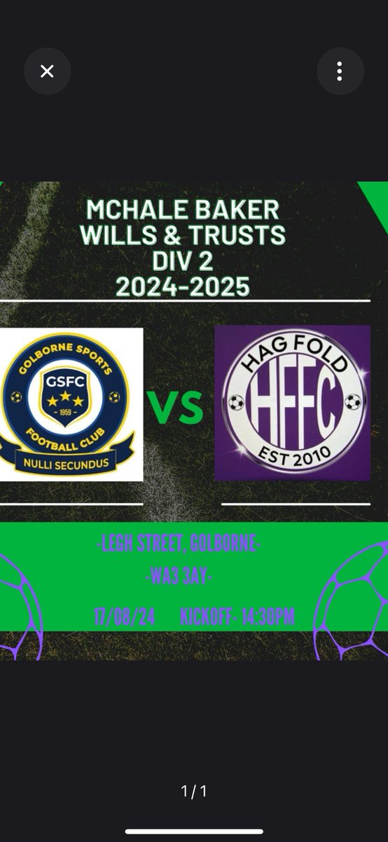 Our Saturday team are in league action this weekend vs <a href="/Golborne_FC/">Golborne Sports FC</a>  3rd Team🟢⚫️ #Upthefold