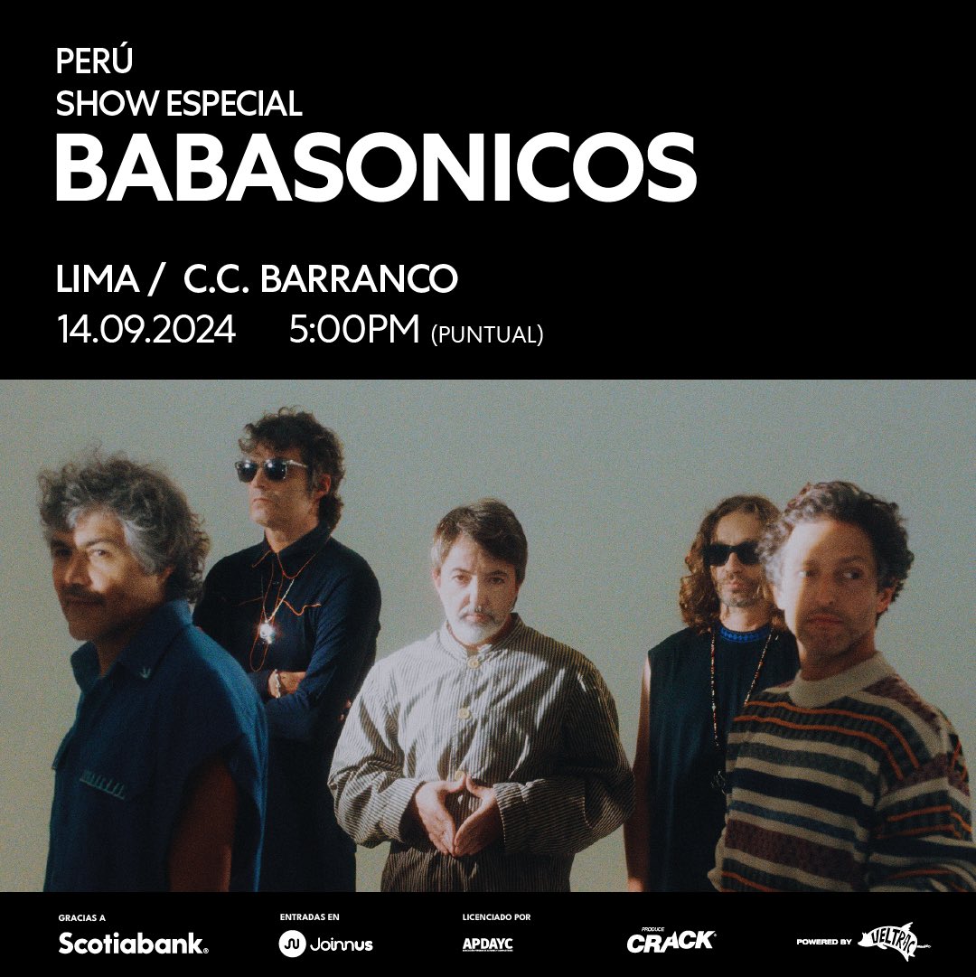 PERU 
14.09.2024
LIMA

Entradas disponibles en:
joinnus.com/events/concert…