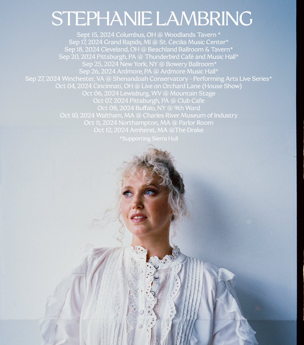 Stephanie Lambring (@swlambring) on Twitter photo Surprise, I’m going on tour next month! 🎉 Beyond ecstatic to support <a href="/sierrahull/">S I E R R A • H U L L ✨</a> for several dates and even play a few of my own. Tickets on sale now.🩶
stephanielambring.com Surprise, I’m going on tour next month! 🎉 Beyond ecstatic to support <a href="/sierrahull/">S I E R R A • H U L L ✨</a> for several dates and even play a few of my own. Tickets on sale now.🩶
stephanielambring.com
