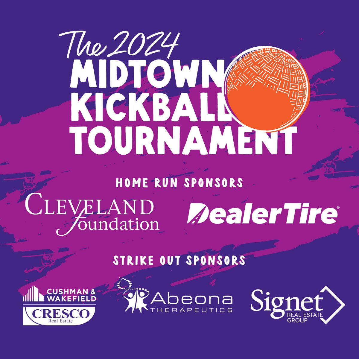 Get ready to kick it into high gear! Midtown Kickball Tournament is proud to announce our official sponsors. Their generous support makes this event possible. Thank you! #MidtownKickball #KickballTournament #OfficialSponsors #SupportLocal #CommunityEvent #Sponsorship