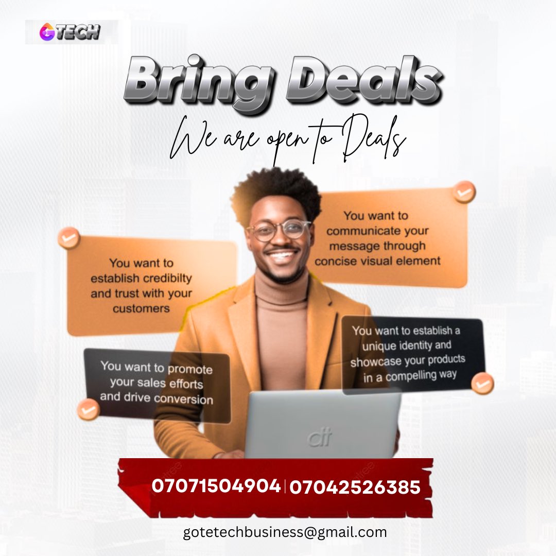 codewithlua's tweet image. Bring deals ✅💡 @GoteTech #Gotetech
