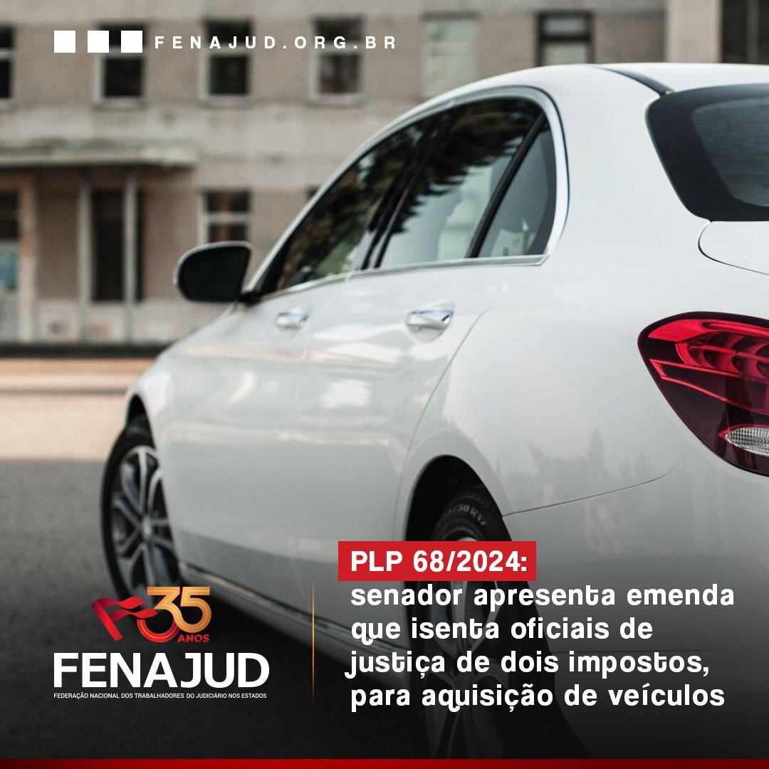 fenajud's tweet photo. Esta quarta-feira (14/08) foi marcada pela apresentação de uma emenda crucial ao Projeto de Lei Complementar nº 68/2024 pelo Senador Weverton Rocha (PDT/MA), visando isentar as alíquotas do IBS e CBS para aquisição de automóveis por servidores do Poder Judiciário. 
Segue o fio🧵 https://t.co/AtRDp9WTl5