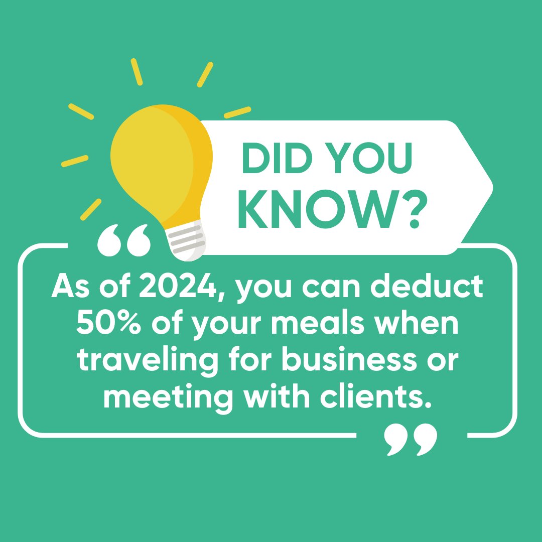 AiazingL's tweet photo. Contractors and freelancers can deduct the cost of meals when traveling for business or meeting with clients. 🤩

As of 2024, you can deduct 50% of these expenses. 🍱🍔🍲

#FreelanceLife #Aiazing #StayOrganized #ContractorLife #FreelancerFacts #StayOrganized #mealdeductions https://t.co/UwyaR70DRq