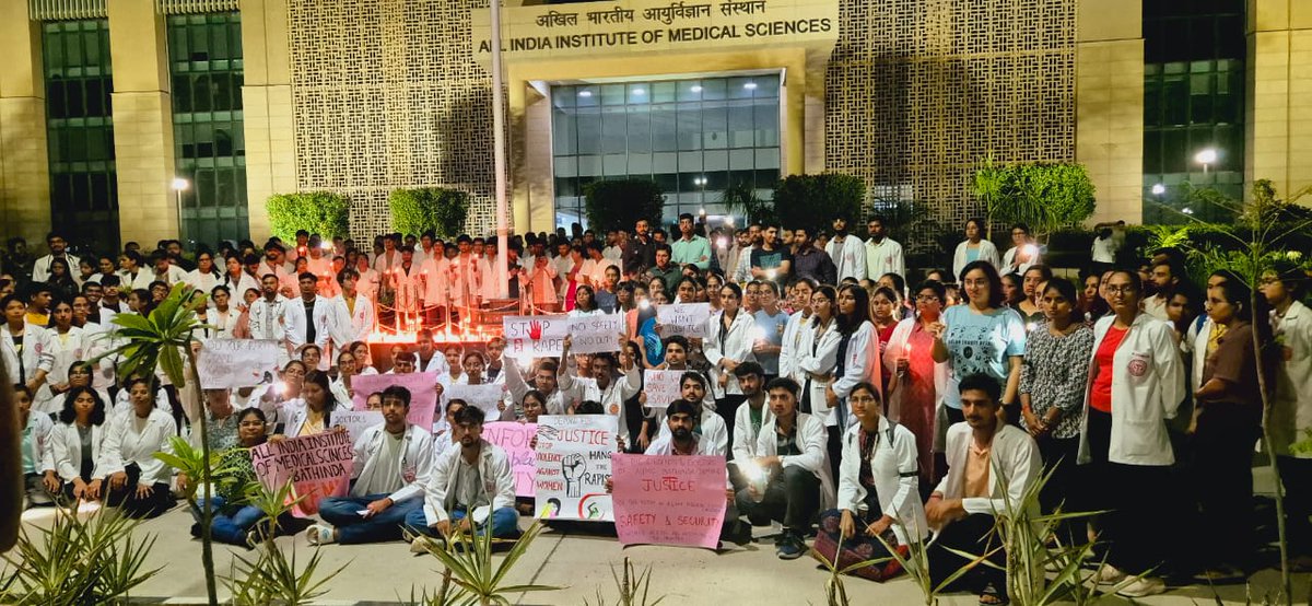 AIIMS_BTI_PG's tweet photo. AIIMS Bathinda stands in solidarity with the victim at RGKAR Medical college https://t.co/koUf0qRYRb