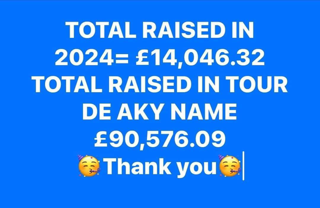 OscarRomeo1268's tweet photo. The numbers are in for this years #TourDeAky Over £14,000 raised this year which will be split between @YorkshireAirAmb @MindCharity &amp; @andysmanclubuk and over the past 6 years an amazing £90,576.09 has been raised for good causes. What an incredible legacy you have left Aky💙🙏 https://t.co/S1AyAIHsqI