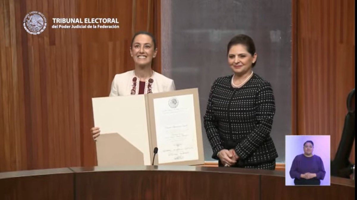 MARCELINOCISRAM's tweet photo. Día Histórico para la vida política de país, recibe su constancia la primer Presidenta de México @Claudiashein Enhorabuena por la transformación de México #Tamaulipas https://t.co/4CCtniRhMf