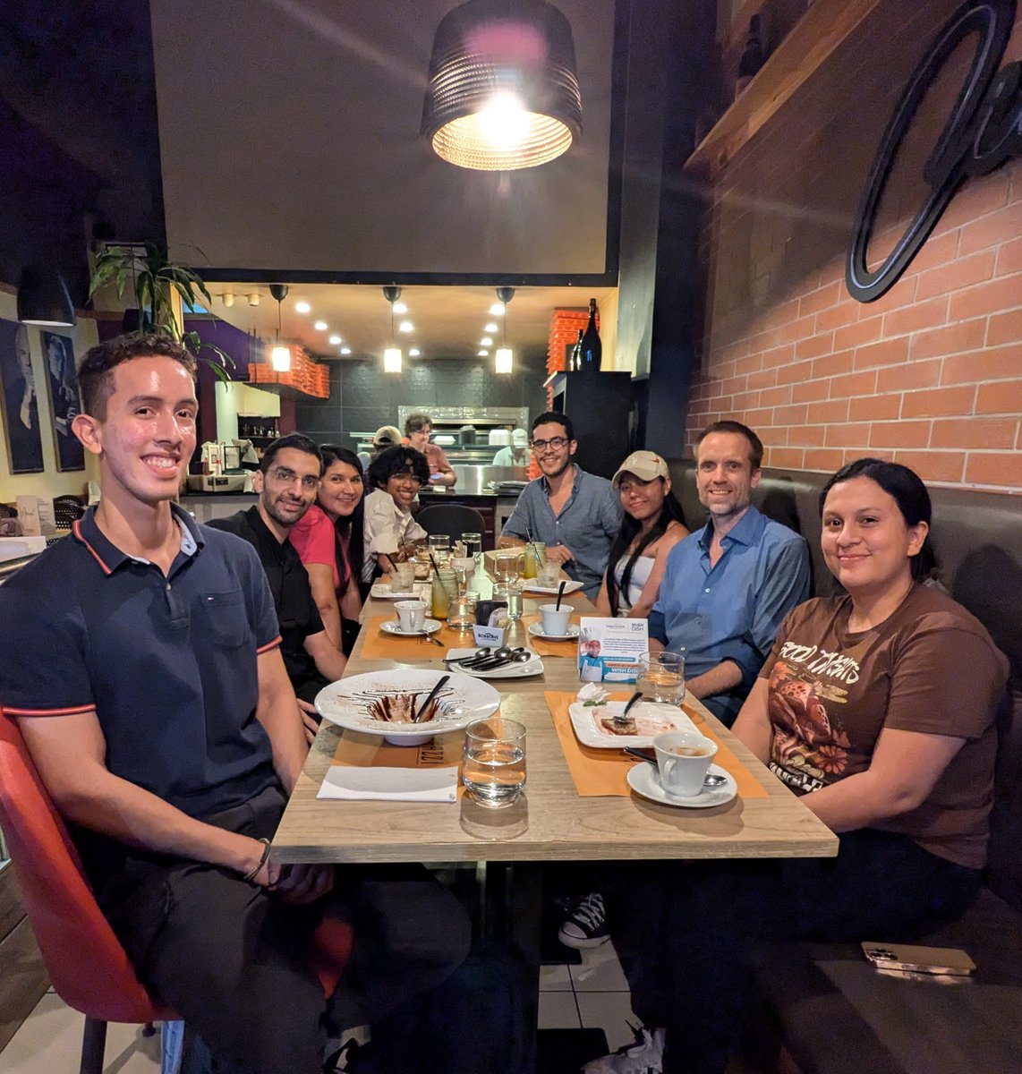 Another farewell dinner with the lab. Sadly,
<a href="/stri_panama/">Smithsonian Panama</a> intern Ria Raut and volunteer Franklin Lopez have finished their projects and are leaving. But I know that they will do great things elsewhere, Ria as a grad student at <a href="/ESPM_Berkeley/">Berkeley Environmental Science, Policy & Mngmt</a>, and Franklin as a sophomore <a href="/UF/">FLORIDA</a>!