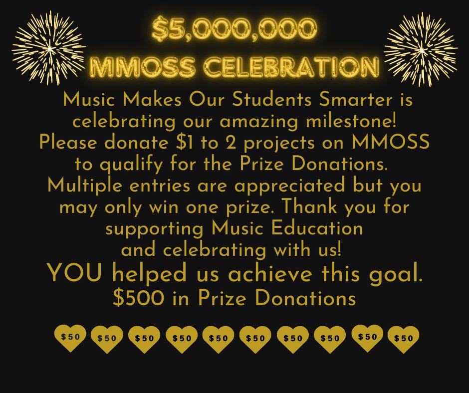 📷The contest starts NOW and ends on Sunday, August 18th at
midnight EST.
📷Please SHARE! Tell your Friends!
Thank you for supporting 📷 Music Education on donorschoose.org/mmoss
