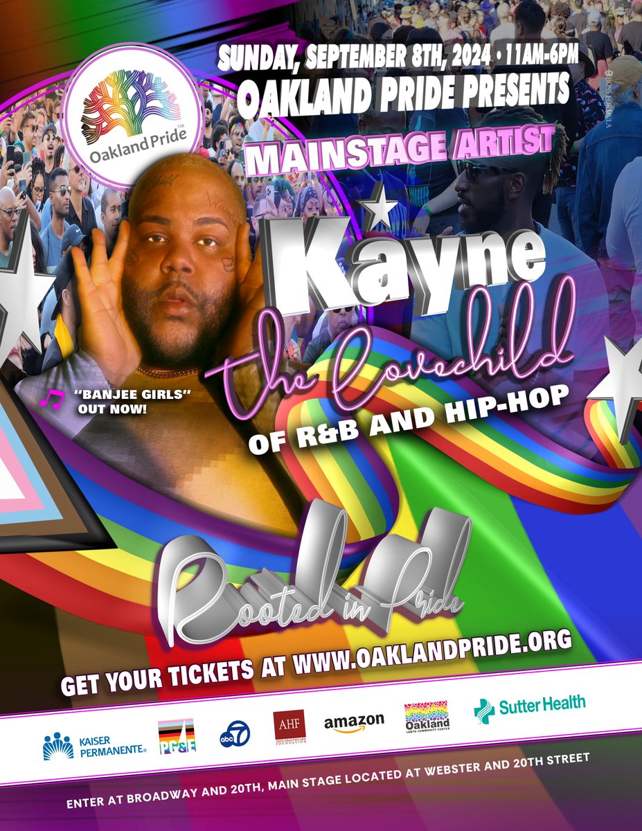 Kayne is truly the love child of soul, R&amp;B, and hip-hop. His first single “We Outside” is bringing the queer party to music! He will bring just that to Oakland Pride, 2024. 🎶 "BANJEE GIRLS" OUT NOW!  Tickets &amp; event details: link in our bio. 

#OaklandPride #Kayne #RootedinPride