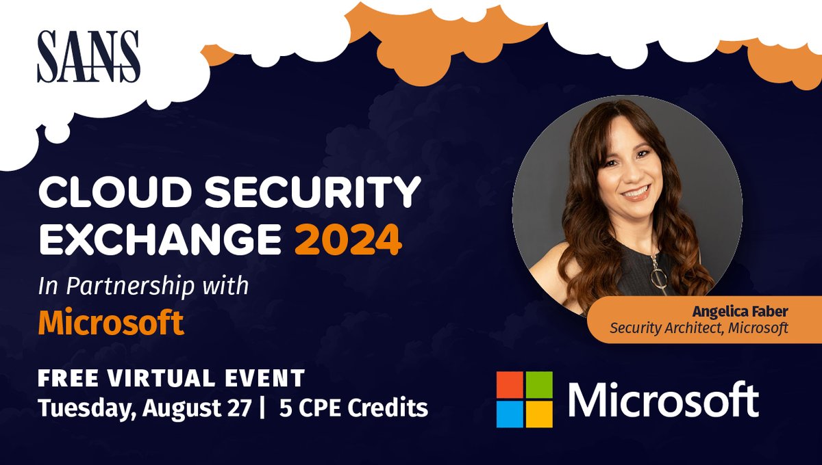 🚀 We're partnering with <a href="/SANSInstitute/">SANS Institute</a> for the 2024 Cloud Security Exchange on August 27. Join us for cutting-edge insights on cloud security. Register here: msft.it/6019lqIM7 #CloudSecurity #CloudSecExchange24