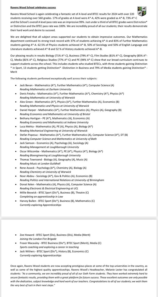 Ravens Wood School tweet media