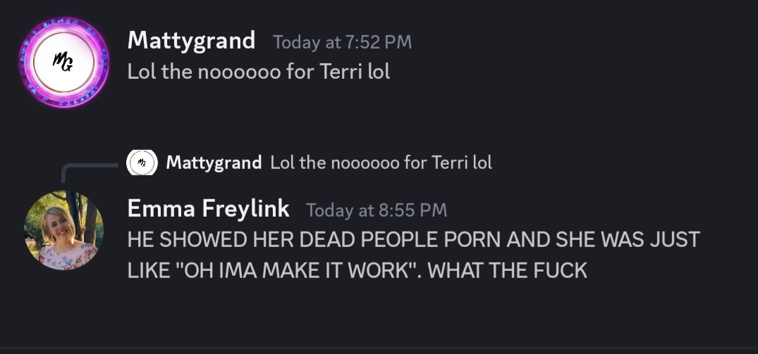 EmmaFreylink's tweet image. The kind of conversations you have with your colleagues when you write about true crime for a living:

#truecrime #outofcontext #spoilers

@MGscribe