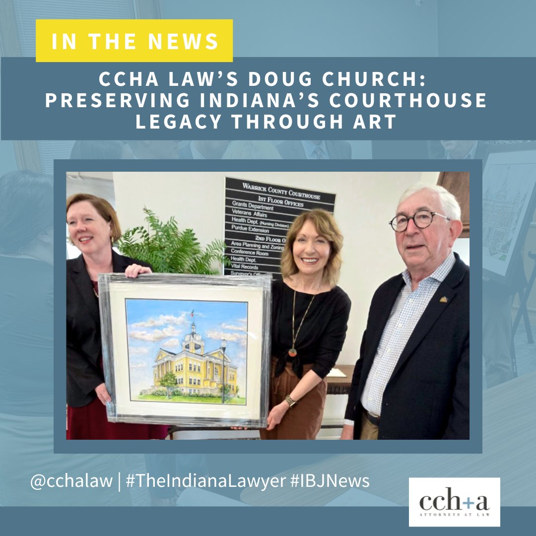 CCHALAW's tweet photo. 🏛️ The Courthouse Art Project, started by Doug Church, Senior Partner at #CCHALaw, is nearing completion after almost a decade! This collection captures courthouses from all 92 Indiana counties. Proud to see it featured in The @Indiana_Lawyer and @IBJnews Eight@8. 🎨 

#ArtAndLaw https://t.co/pUnaRR0Ktc