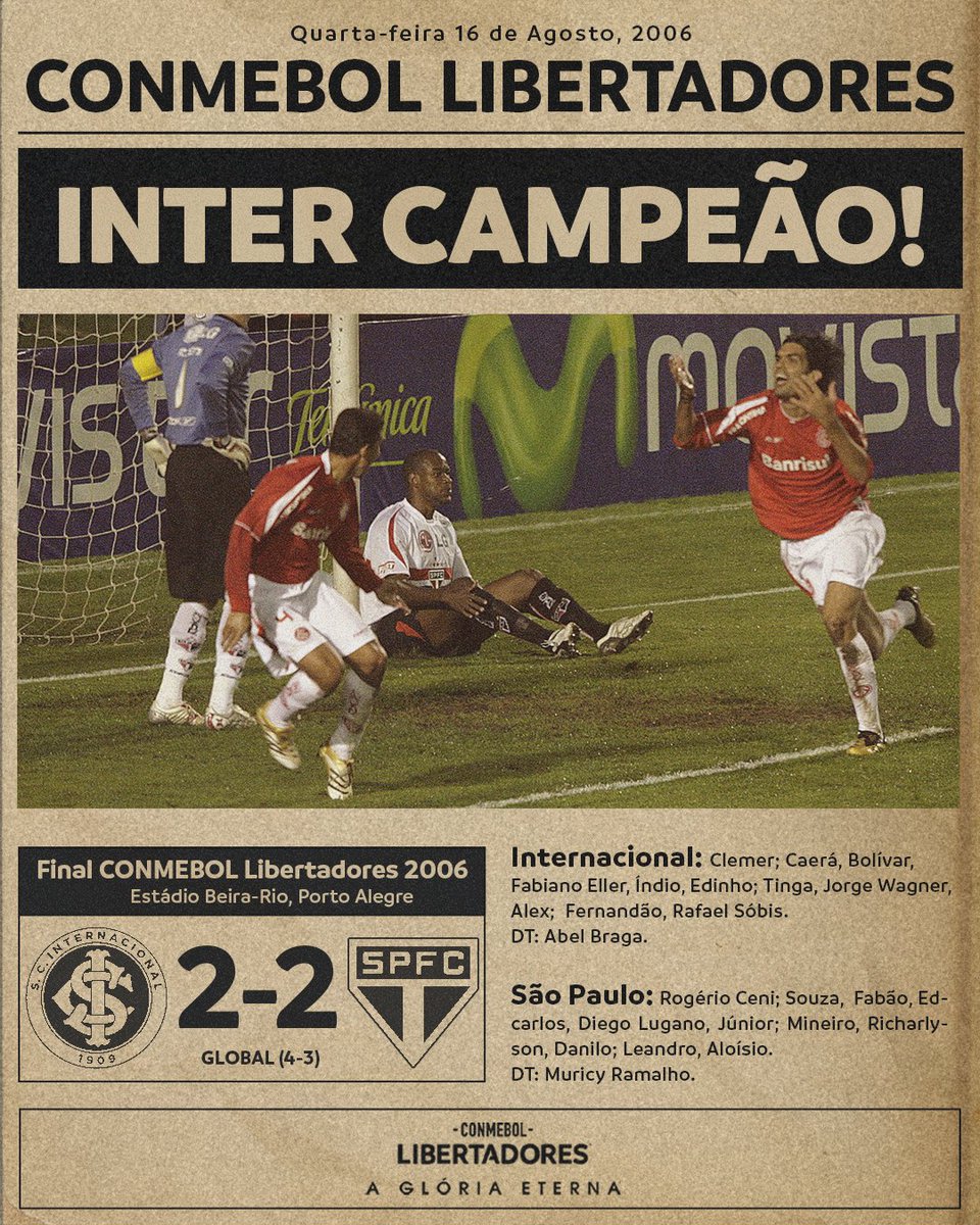 CONMEBOL Libertadores (@libertadoresbr) on Twitter photo 🇦🇹🏆 Histórico Colorado! Há 1⃣8⃣ anos, o Beira-Rio vibrou com a primeira CONMEBOL #Libertadores do <a href="/SCInternacional/">Sport Club Internacional</a>. Noite de #GloriaEterna! 🇦🇹🏆 Histórico Colorado! Há 1⃣8⃣ anos, o Beira-Rio vibrou com a primeira CONMEBOL #Libertadores do <a href="/SCInternacional/">Sport Club Internacional</a>. Noite de #GloriaEterna!