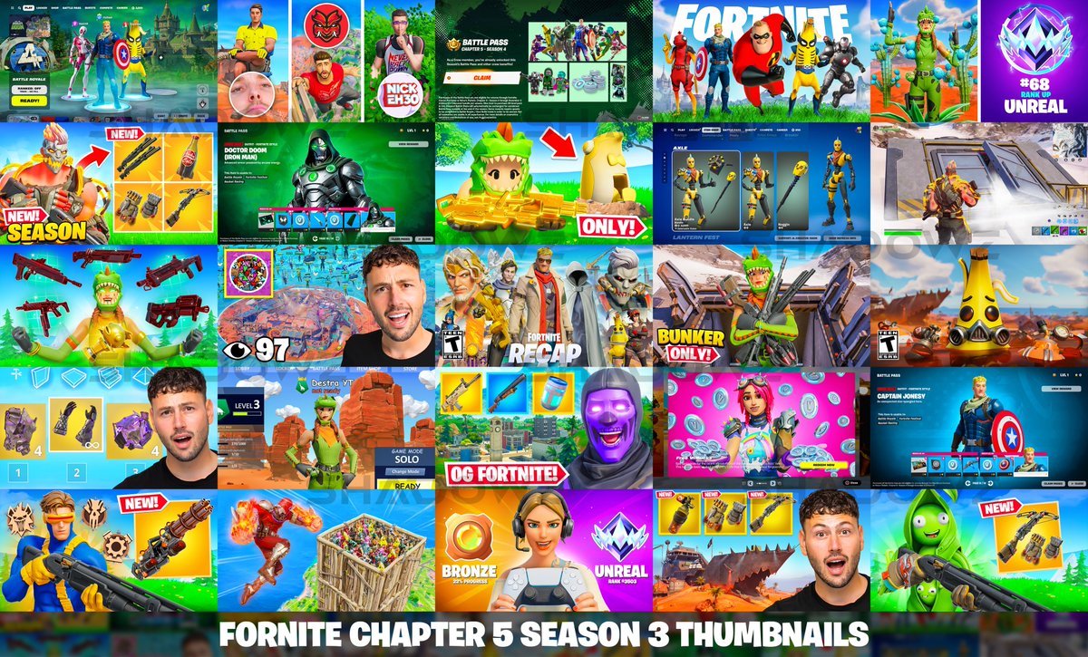 Here are some of my favourite thumbnails from Chapter 5 Season 3: Wrecked🏜️

My commissions are open for Season 4, hit me up if you'd be interested in working together!📩🤝

All support is appreciated!💕

#Fortnite #FortniteArt #FortniteAbsoluteDoom #FortniteChapter5Season4