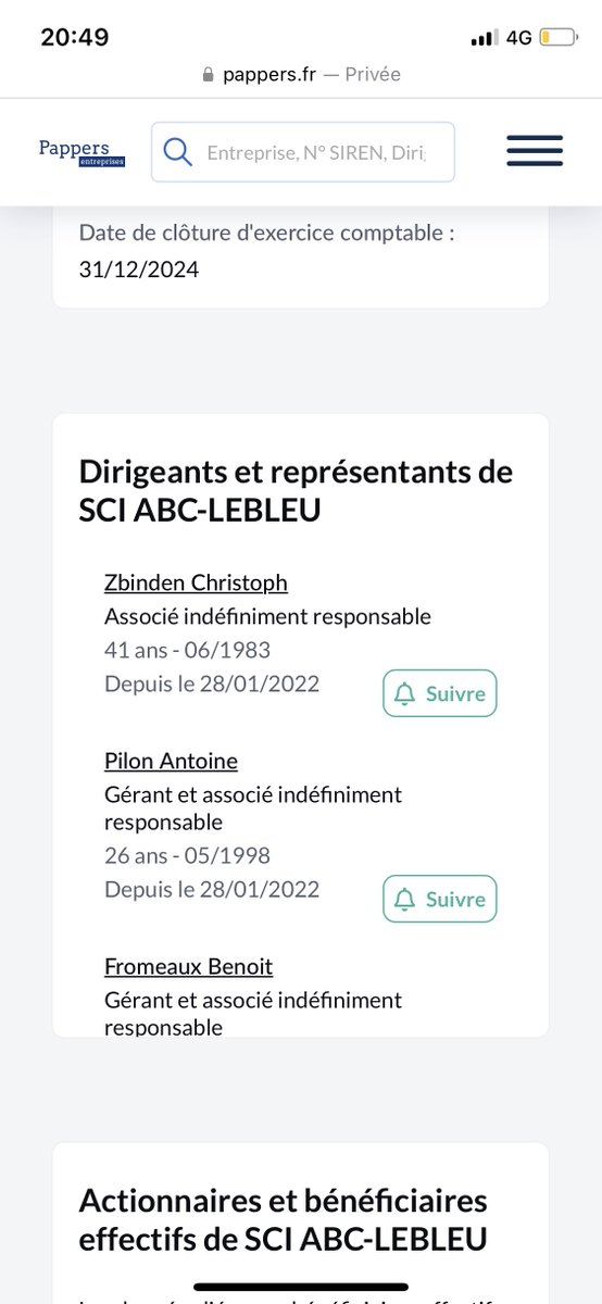 PaulTrismuth's tweet photo. @TeamFSociety1 « Antoine P »
un certain Antoine Pilon (26 ans) figure comme associé (gérant et associé indéfiniment responsable) dans la SCI en question (nommée SCI ABC-LEBLEU) avec Benoît Fromeaux.
sources:
🔎 https://t.co/p5Hx5gjtMO
🔎 https://t.co/DAZhSkp6py
🔎 https://t.co/NQWdlzB3eo https://t.co/1rhWcCBZDj