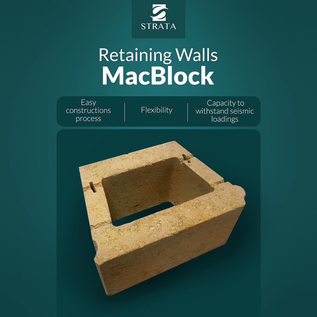 StrataEgypt's tweet photo. MacBlock® is a versatile component of the MacWall® system, specifically designed for constructing MacWall® retaining walls, a type of MSEW (Mechanically Stabilized Earth Wall) system. https://t.co/gNiOzm1oT2