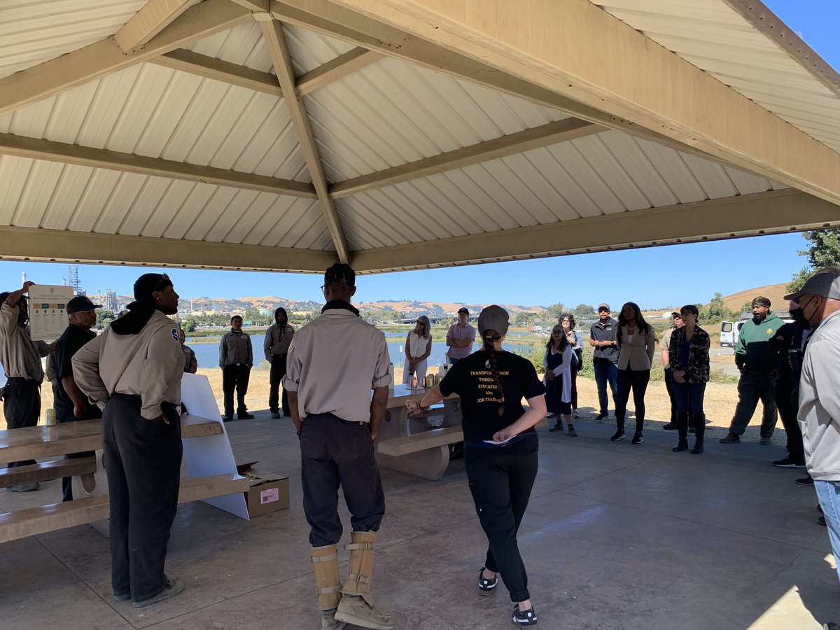 EBRPDGovAffairs's tweet photo. A great time with @Civicorps discussing #GreenJobs and #PathwaysforAll at @EBRPD's Waterbird Preserve. Thank you for your decades of community work and partnership! Thank you @RepDeSaulnier for coming and staff from @RepGaramendi @AndersenCandace and @CCCdistrict3! https://t.co/mvZ00XREqs