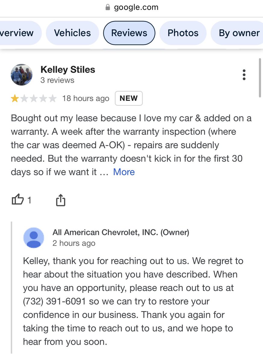 I ♥️ my car. I have had 3 Chevy Traverse - perfect for carpooling &amp; getting my kid to college BUT things happen &amp; you expect a dealership that you have been w/ for years to care about you - not this one. It's an emotional week &amp; they made it harder &amp; their reply was all for show