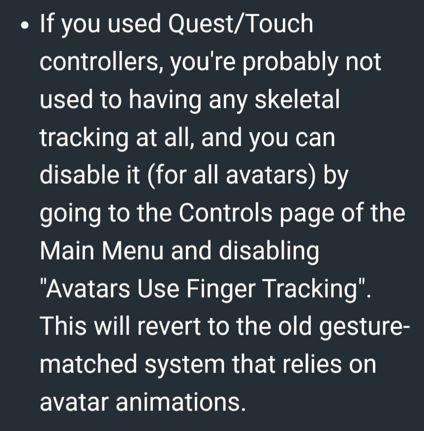 Tetra_VR's tweet photo. @SmolWoofLoop @VRChat This is what their saying about Quest controller, hope it helps. https://t.co/3HpLjVjBQE