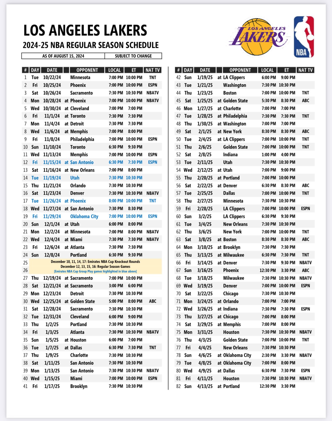 arash-markazi-on-x-the-complete-lakers-and-clippers-schedules-for-the-2024-25-nba-season-https-t-co-5smikhvjc2-x