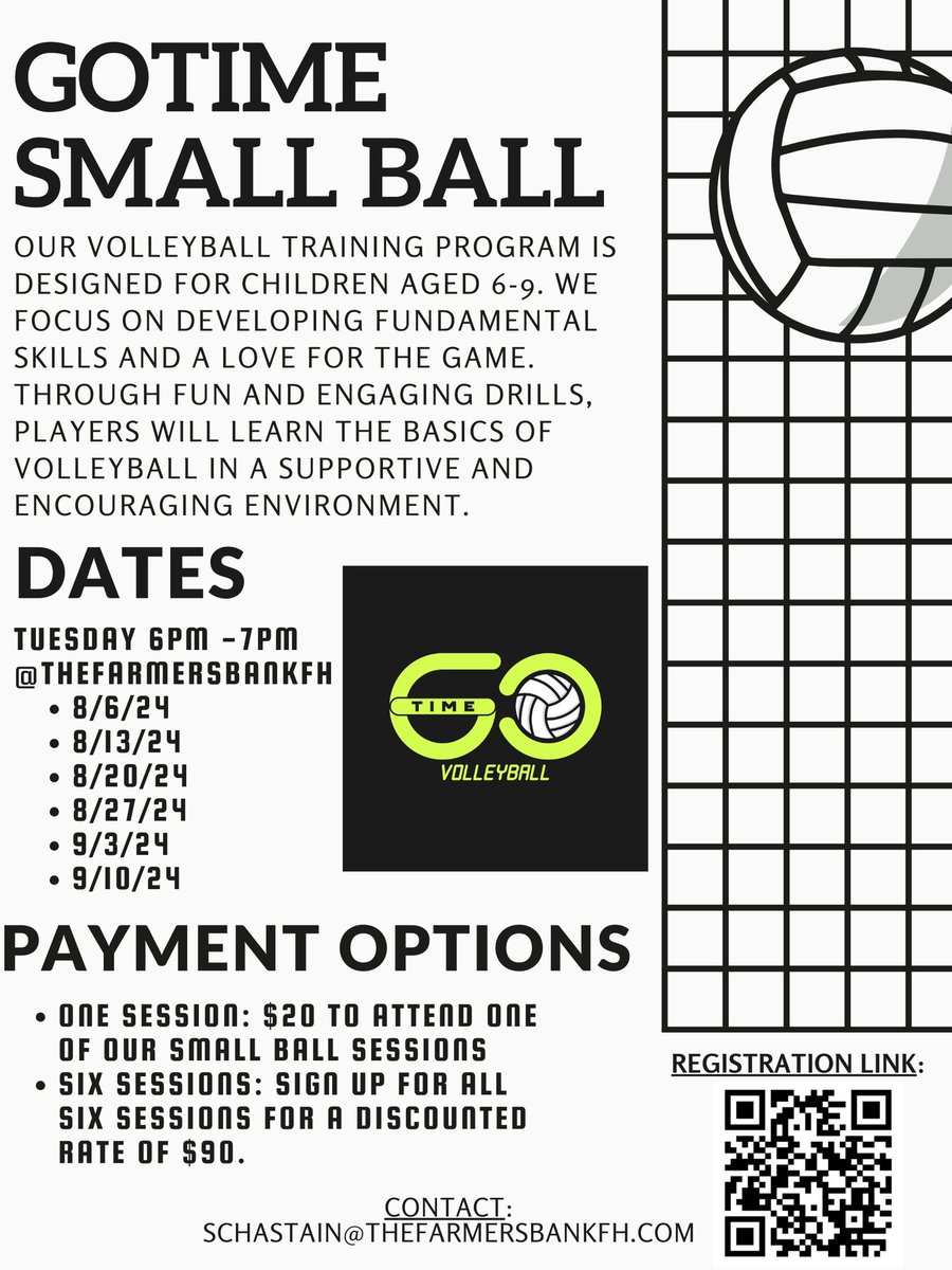 It was such a joy to get the gym ready for our GoTime Small Ball athletes this Tuesday! Small ball is a great time for beginner athletes ages 6-9 to start exploring the game of volleyball through fun and purposeful drills! We still have 4 more sessions that you can sign up for!