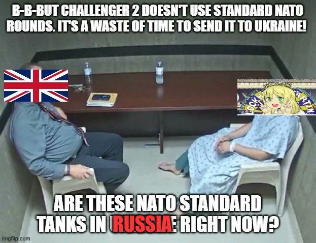 ThatNagging's tweet photo. Blatantly stolen from NonCredibleDefence on Reddit: 
#Challenger #Challenger2 #NATO https://t.co/cj8oPLbYN3